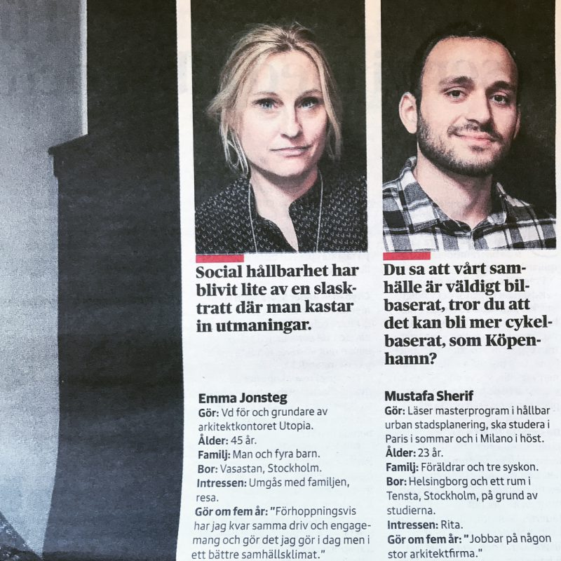 Interview : KTH Master student with Utopia Architects founder. Topic:  sustainability & city Interview : KTH Master student with Utopia Architects founder. Topic:  sustainability & city