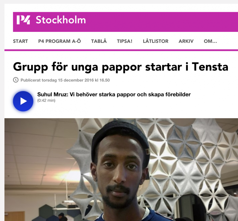 Radioreportage om Suhul Mruzs pappagrupp Radioreportage om Suhul Mruzs pappagrupp